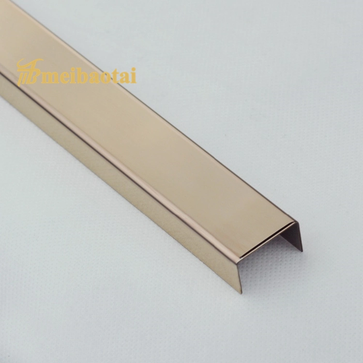 SUS201 Grade 8K Mirror Finish 2438mm Long Stainless Steel PVD Profile